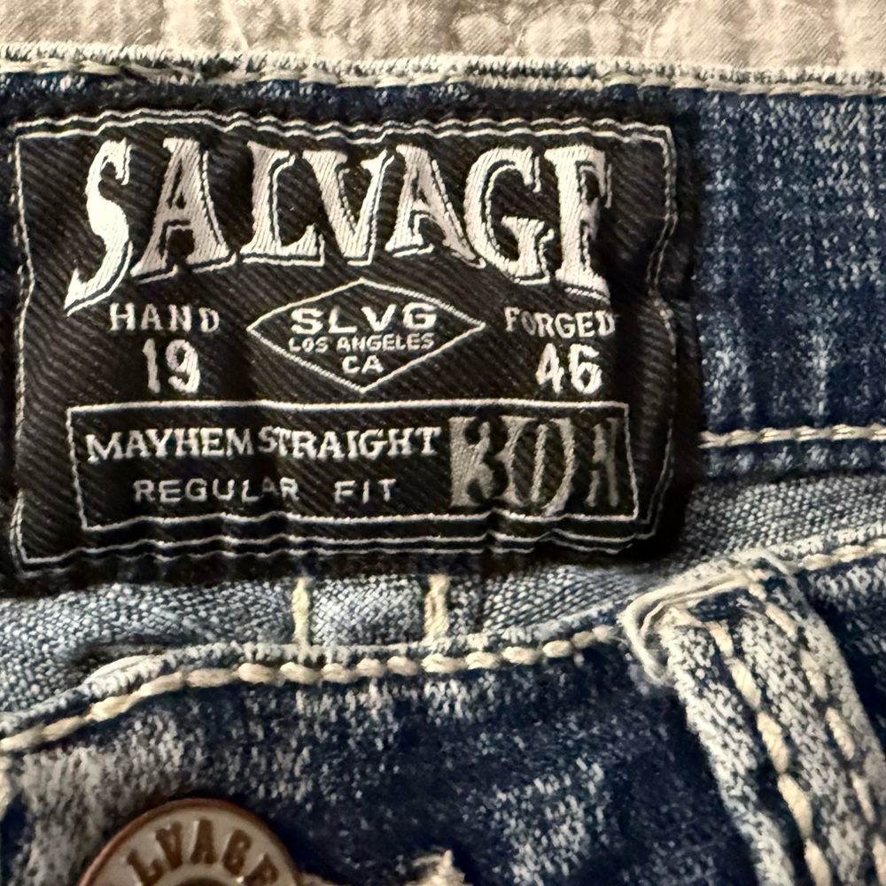 Salvage Blue Straight Jeans Classic Style